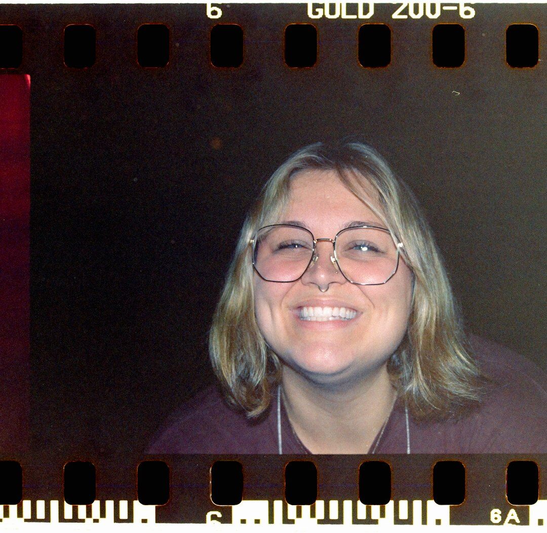 Portrait of a young woman photo editor